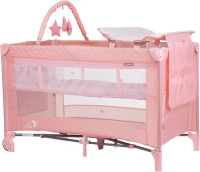 Pătuț portabil pentru bebeluși Chipolino - Luna, flamingo
