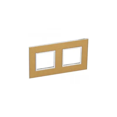 Placa Arteor - French/German standard - patrat - 2 x 2 module - gold brass