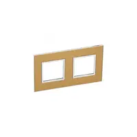 Placa Arteor - French/German standard - patrat - 2 x 2 module - gold brass