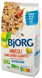 Musli organic, fără zahăr adăugat, 375 g, Bjorg