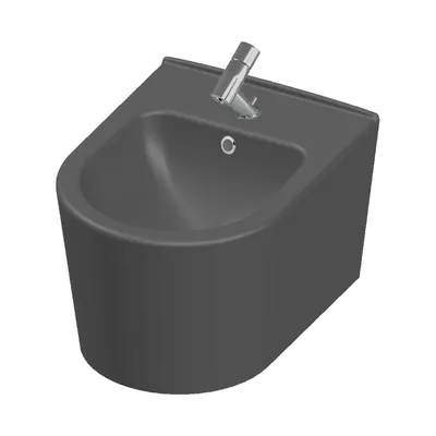 Bideu montare suspendata Celesta Vista 50 x 35 cm ceramica gri mat montaj / cadru fixare ascuns