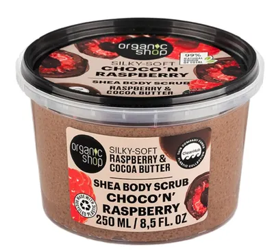 Organic Shop Exfoliant corporal Choco'n'Raspberry, Raspberry & Cocoa, 250 ml