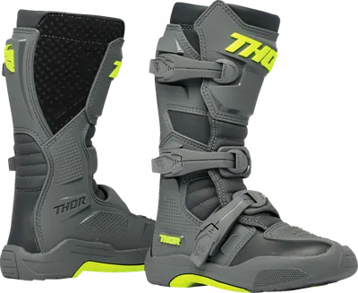 Cizme copii atv cross Thor Blitz XR, culoare gri negru, marime 36
