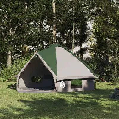 vidaXL Cort Teepee pentru 8 Persoane 8 persoană Verde și alb