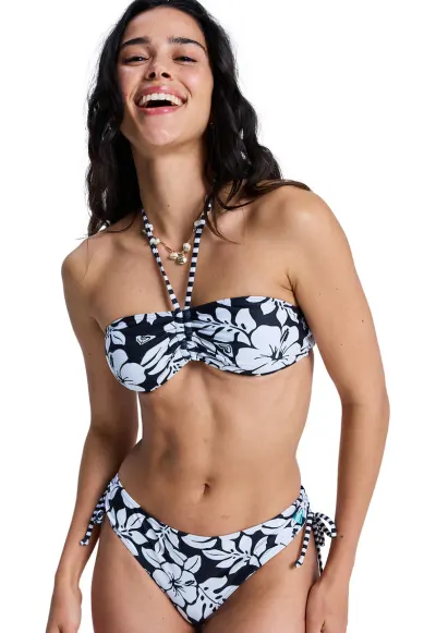 Sutien de baie bandeau Summer Surf - Alb/Albastru ultramarin