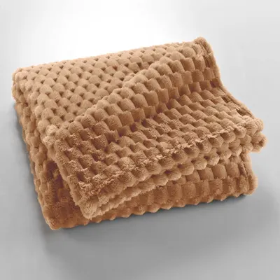 Pătură maro din microflanel 125x150 cm Mini Frosty – douceur d'intérieur