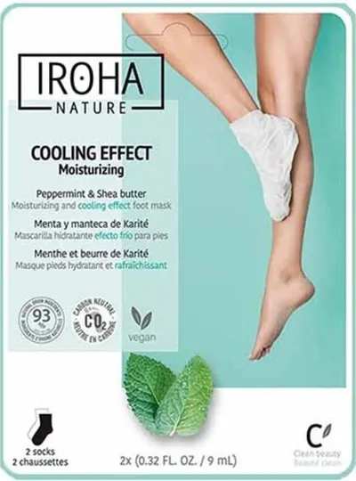 Iroha Nature Mască răcoritoare pentru picioare cu mentol, 1 pereche