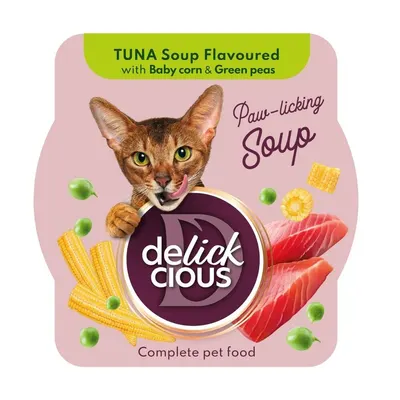 Delickcious Cat - Supa de Ton cu Porumb si Mazare - 80g