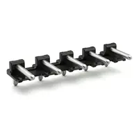 Solder pin strip; 1.4 mm Ø solder pin; angled; Pin spacing 7.5 mm; 2-pole; black