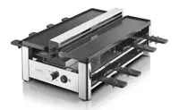 Grătar raclette Caso – AirClean, 1500W, cu strat ceramic, zimțat, argintiu