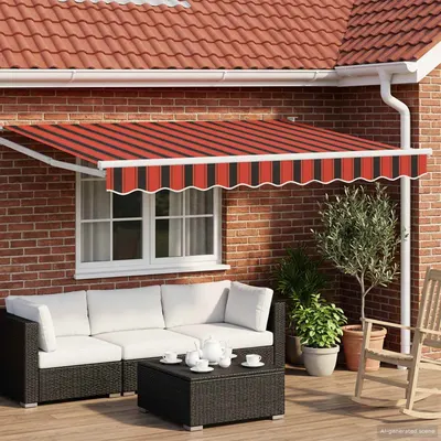 vidaXL Copertină retractabilă Portocalie, Neagră și Galbenă 3,5 x 2 m