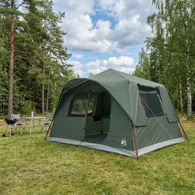 vidaXL Cort Instant Verde Army 365 x 380 x 200 cm Poliester și oțel