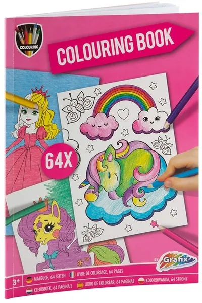 Carte de colorat Grafix Colouring - Fantezie, A4, 64 coli
