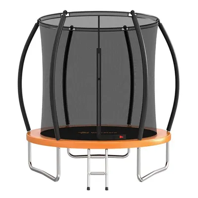 Trambulina, Bebe Stars, Pentru copii, 185 cm, Cu plasa interioara si scara, Cadru galvanizat, 3 ani+, Conform cu EN 71-14:2018 CE, Negru