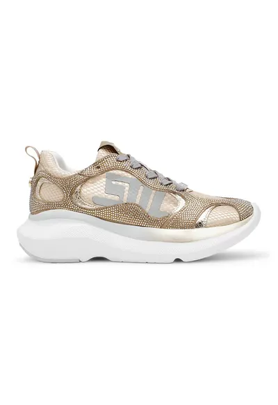 Pantofi sport cu aplicatii de strasuri - Auriu/Bej