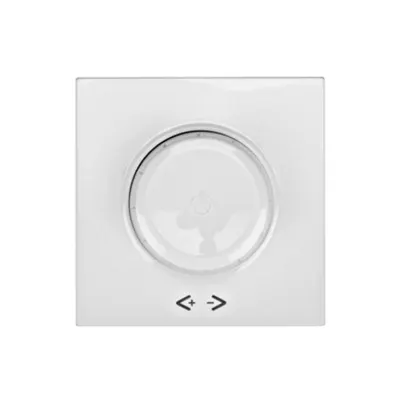 Placă frontală dimmer cu buton rotativ, alb