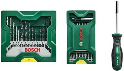 Set burghie și biți Bosch - 42 piese, cu șurubelniță de mână