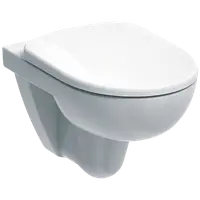Set vas wc suspendat alb, ceramica sanitara, cu capac din duroplast, soft close, Geberit Selnova
