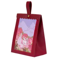 Cutii model floral și mâner din piele (set 50 buc) - Roz