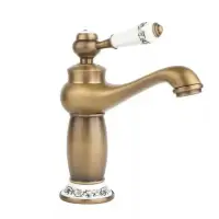 Baterie lavoar bronz antichizat, monocomanda, montare pe blat