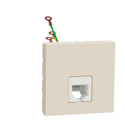 priza telefon, New Unica, RJ12, 1 connectsau, 2 module, bej