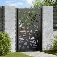 vidaXL Poartă de grădină neagră 100x150 cm, oțel, design luminos