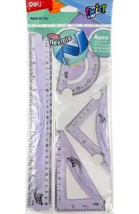 Set de geometrie flexibil, 4 piese. Mov