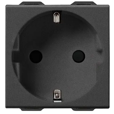 Priza schuko SICURY 2 module Vimar Neve Up 09208.CM, 2P+E 16A carbon matt