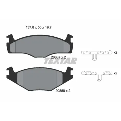 Set placute frana, frana disc TEXTAR 2088710