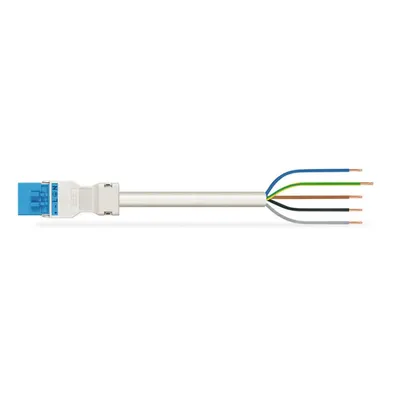 pre-assembled connecting cable; Eca; Plug/open-ended; 5-pole; Cod. I; H05Z1Z1-F 5G 1.5 mm²; 5 m; 1,50 mm²; blue