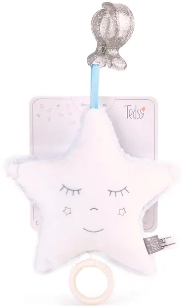 Jucărie muzicală de pluș Tedsy - Stea, 22 х 16 cm, albastră