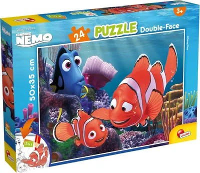 Puzzle cu două fețe Lisciani de colorat din 24 piese - Nemo