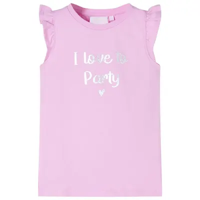 Tricou pentru copii cu mâneci cu volane, lila, 104