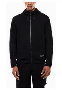 Bluza cu fermoar barbati TRAIN ATHLETIC MIX M HOODIE FZ COPL - Bumbac - Negru - Negru