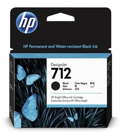 Cartuș de cerneală HP - 712, pentru DesignJet T230/T630/T650, 38ml, Black