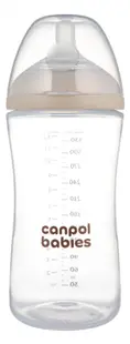 Sticlă pentru bebeluși cu tetină cu două zone Canpol babies - Natural Shape, 330 ml, 6 luni+