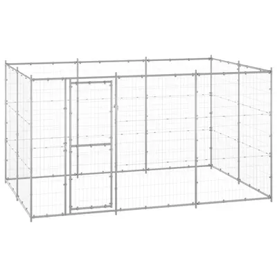 vidaXL Padoc câini de exterior, 7,26 m², oțel galvanizat