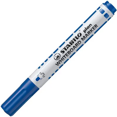 Marker pentru tablă albă Stabilo Plan – vârf rotund, albastru