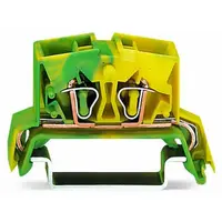 4-conductor Mini rail-mount terminal block; 2.5 mm²; center marking; for DIN-rail 35 x 15 and 35 x 7.5; CAGE CLAMP®; 2,50 mm²; green-yellow