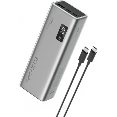 Baterie Externa Cuktech P+ No.15, 20000mAh, 150W, QC + PD, 1 x USB-A - 2 x USB-C, Gri CUKPB200GLBK
