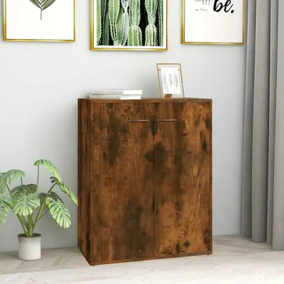 vidaXL Servantă, stejar fumuriu, 60x30x75 cm, lemn compozit