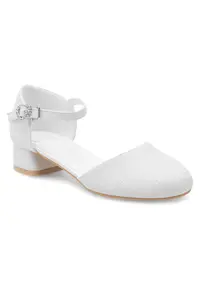 Pantofi copii - balerini - alb - textil -