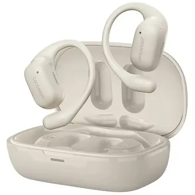 Căști wireless BT LANGSDOM TS17 cârlig ureche deschis impermeabile (bej)
