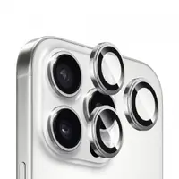 Folie de protectie Camera Spate Blueo Sapphire Crystal pentru Apple iPhone 16 Pro Max / 16 Pro, Sticla Securizata, Argintie