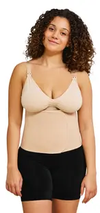 Centura postnatala modelatoare din bumbac organic, cu scai Carriwell - marimea S/M, bej