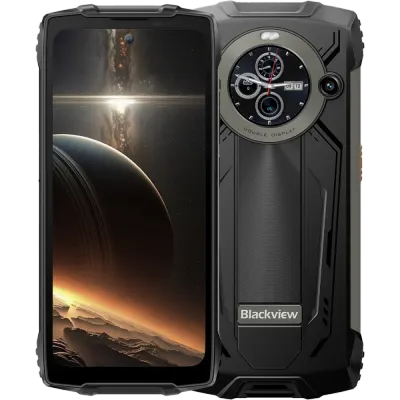 Telefon rugged Blackview BV8200, 4G, Dual SIM, 6.5 IPS 120Hz + 1.3 , Helio G100, 12GB RAM, 256GB, NFC, 45W, Android 14, Black