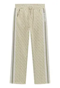 Pantaloni de trening cu model monograma - Verde pal/Alb murdar