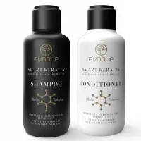 Set Travel Smart Keratin EVOQUE USA , sampon + Balsam 2 x 100 ml, Reparare E i Netezire pentru Par Degradat, Frizat sau Tratat Chimic