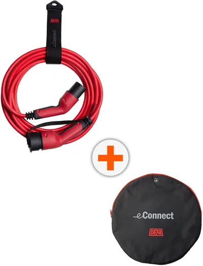 Kit Defa - eConnect, cablu de încărcare Red M3, T2, 3P, 32A/22kW + geantă de depozitare Basic Bag