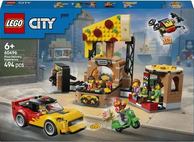Constructor LEGO City - Livrare de pizza cu vehicule (60496)